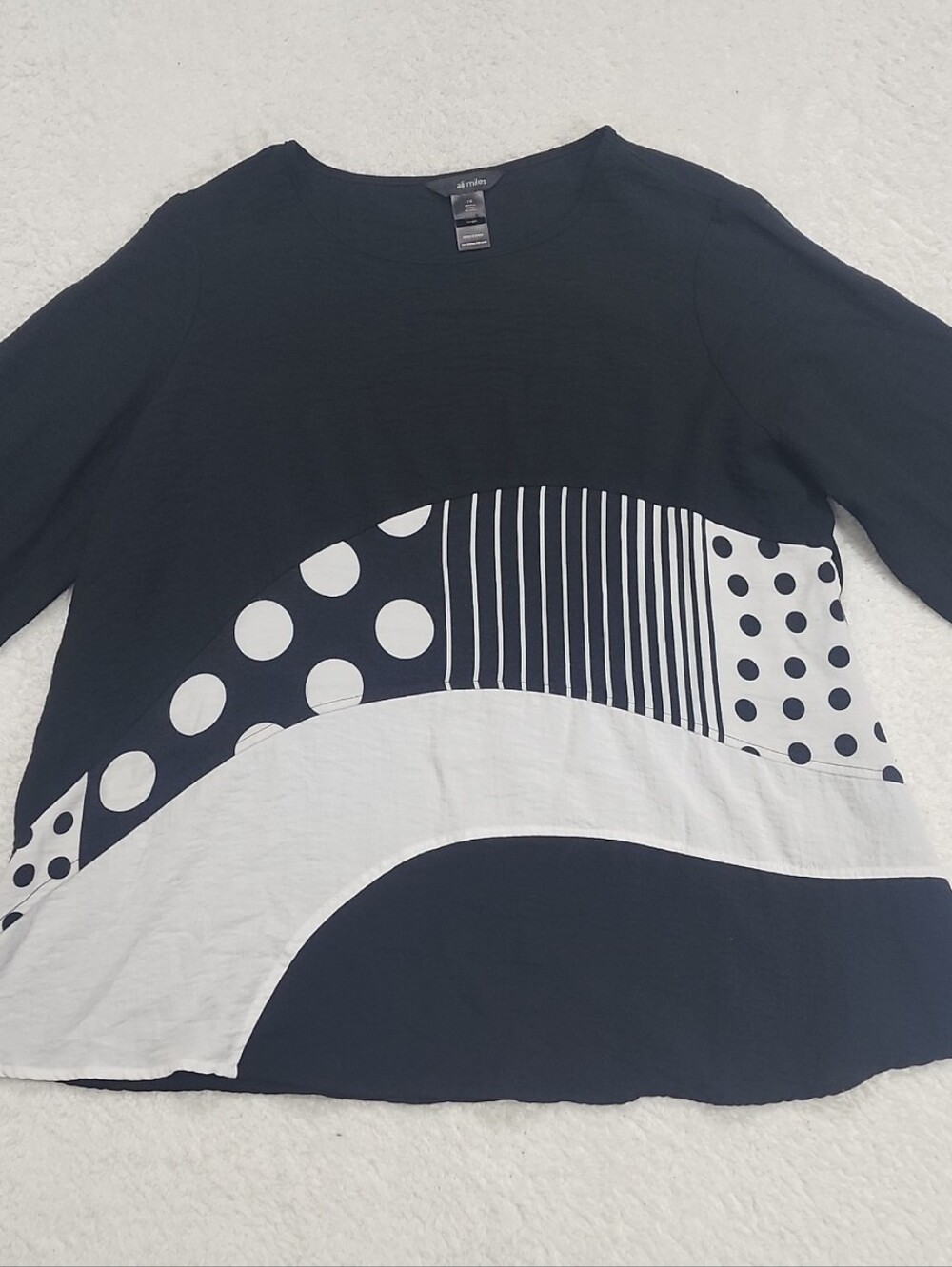Ali Miles Rayon Blend 3/4 Sleeve Tunic Top
